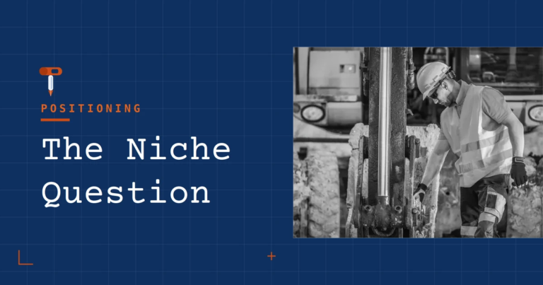 HammerScript blog header "The Niche Question," on how contractors evaluate construction software and who it was built for.
